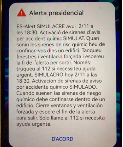 Missatge alerta