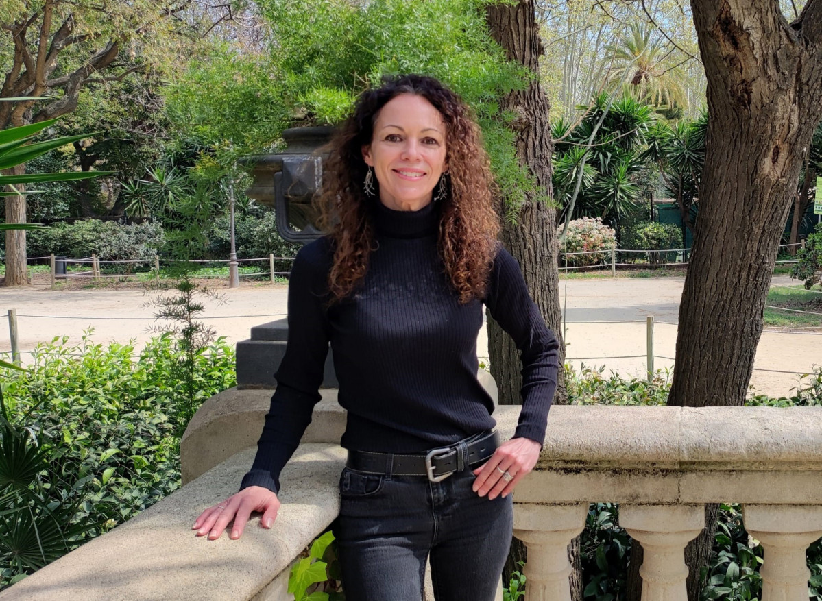 La candidata a coordinadora autonómica de Podem Catalunya y exsecretaria de organización del partido, María Pozuelo, en una entrevista de Europa Press.