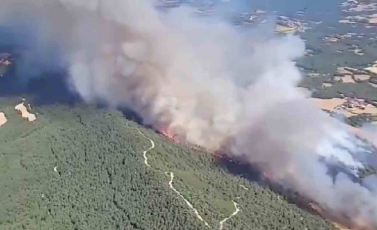 L'incendi de Sant Pere Sallavinera crema unes 30 hectàrees i obliga a confinar masies