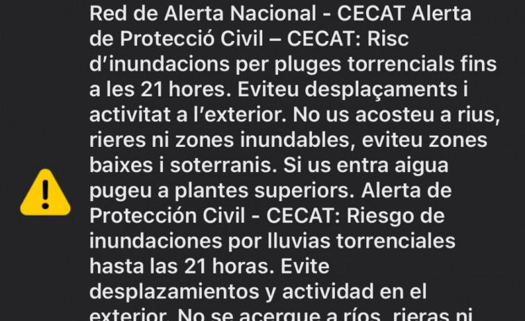 Alerta per inundacions aquest dissabte a Catalunya a causa de pluges torrencials