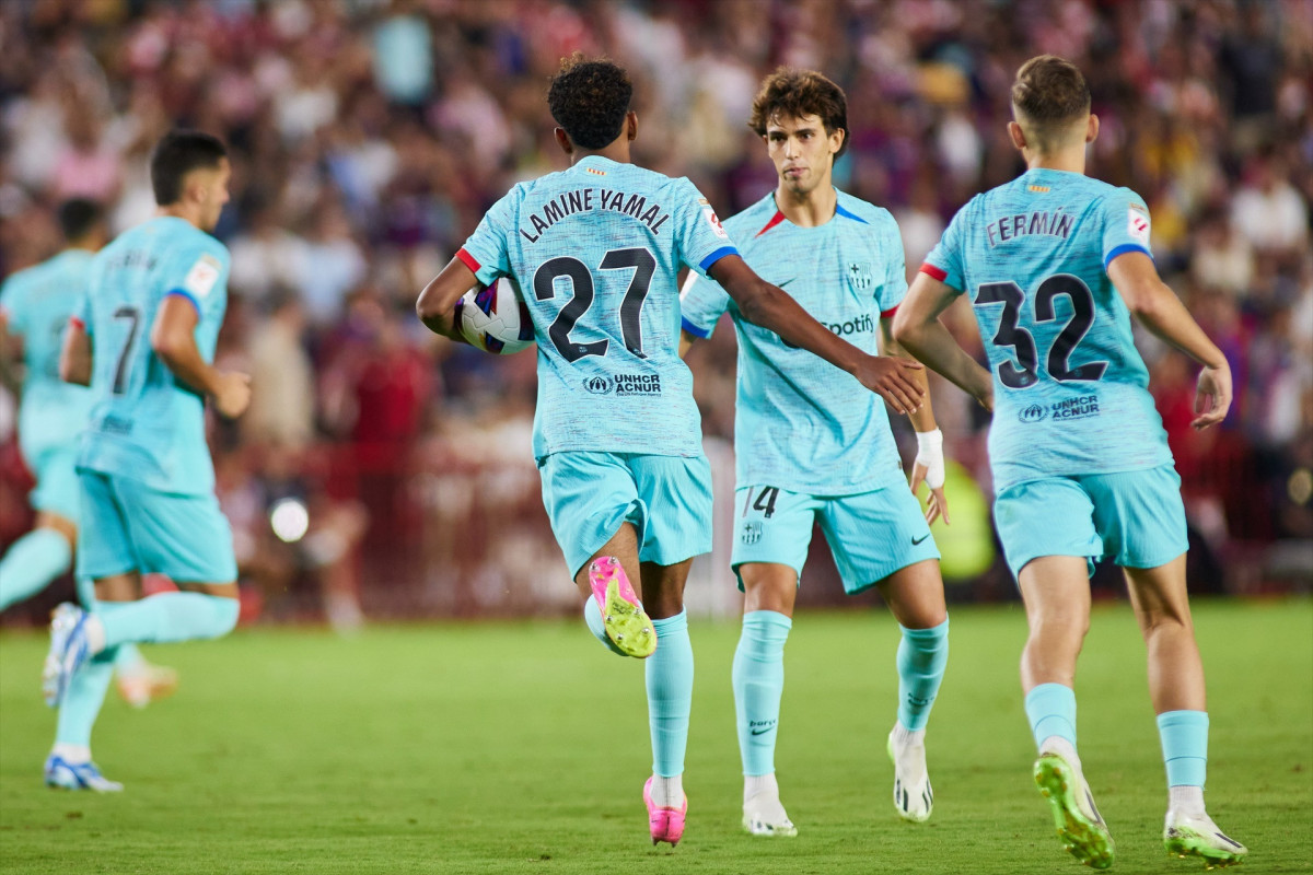 EuropaPress 5493870 lamile yamal of fc barcelona celebrates goal during the spanish league liga