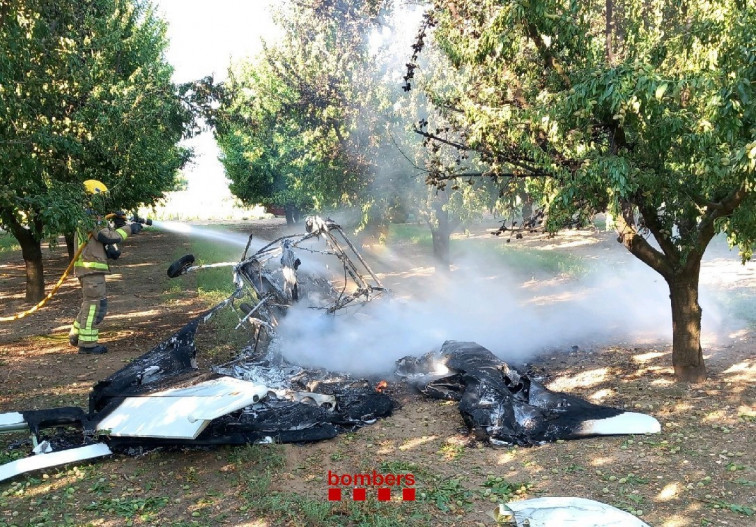 Accident d'avioneta a Mollerussa: un ferit greu i un altre menys greu