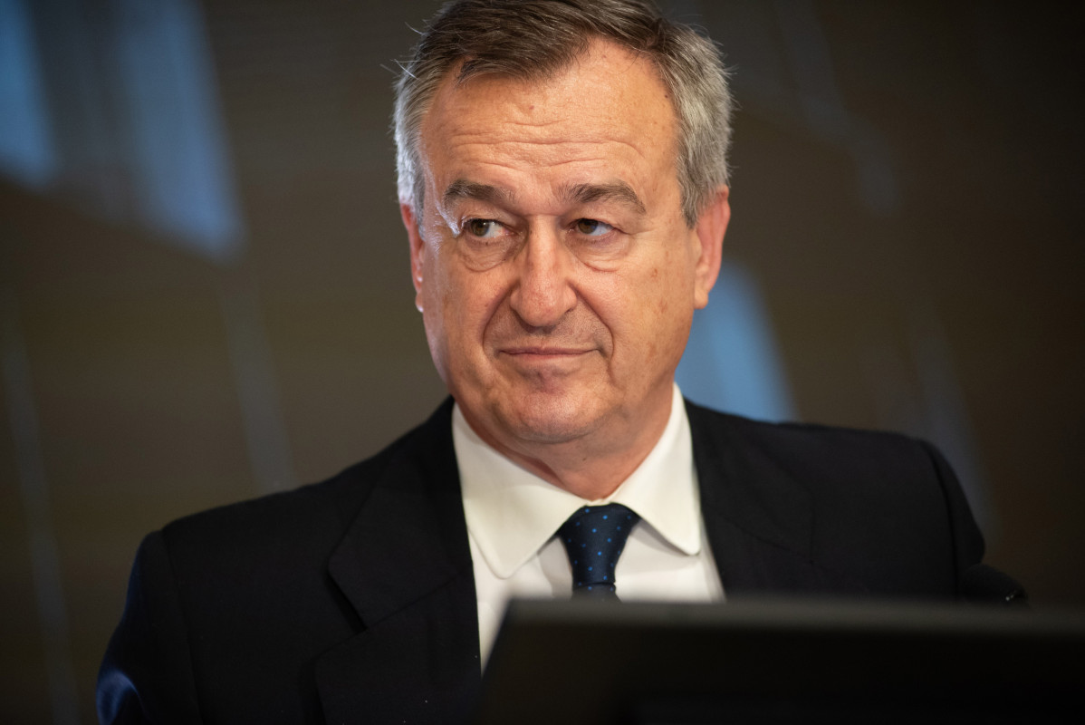 El consejero delegado de Banco Sabadell, César González-Bueno, durante la presentación del el plan estratégico y los resultados del segundo trimestre