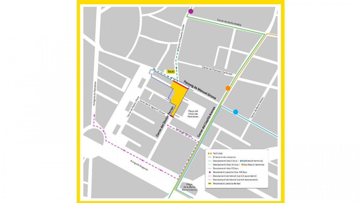 Archivo - Afectaciones en la calle de Doctor Ferran de Barcelona por las obras de la L9/L10