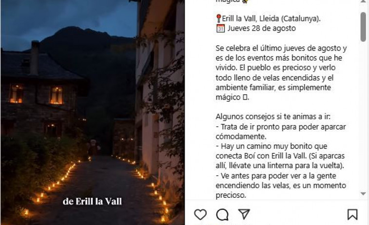 Erill la Vall es prepara per a una nit màgica amb milers d'espelmes que il·luminen el poble