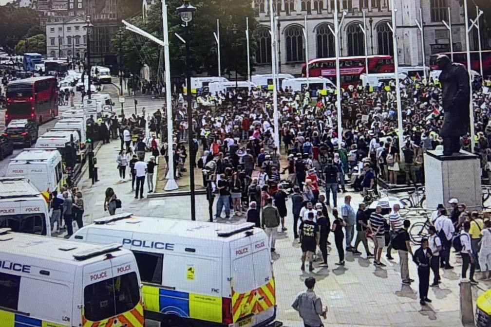 Intervenció policial contra una protesta en contra de la il·legalització de l'ONG Palestine Action a Londres (Regne Unit) a 9 d'agost de 2025