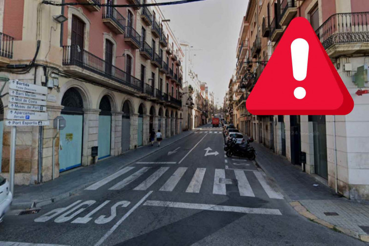 Ensurt a Tarragona: es desprèn part de la façana d’un edifici al centre