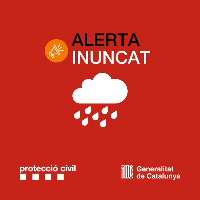 Protecció Civil activa l'ALERTA INUNCAT per pluges intenses i risc d'inundacions