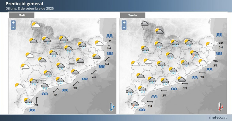 Adéu a la calor: baixen les temperatures a Catalunya i la pluja es generalitza en tot el territori