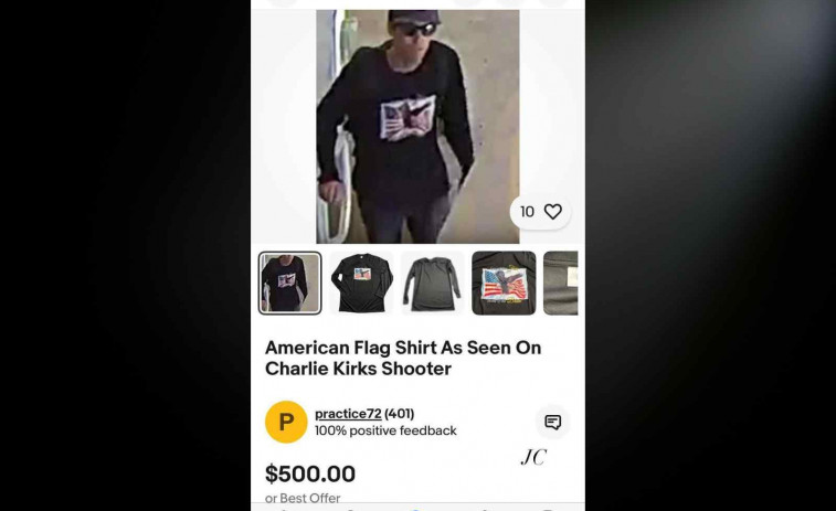 Escàndol online després de l'assassinat de Charlie Kirk: venen samarretes del tirador per gairebé 500 euros