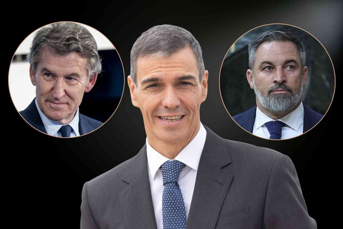 Alberto Núñez Feióo, Pedro Sánchez y Santiago Abascal   EP   CANVA