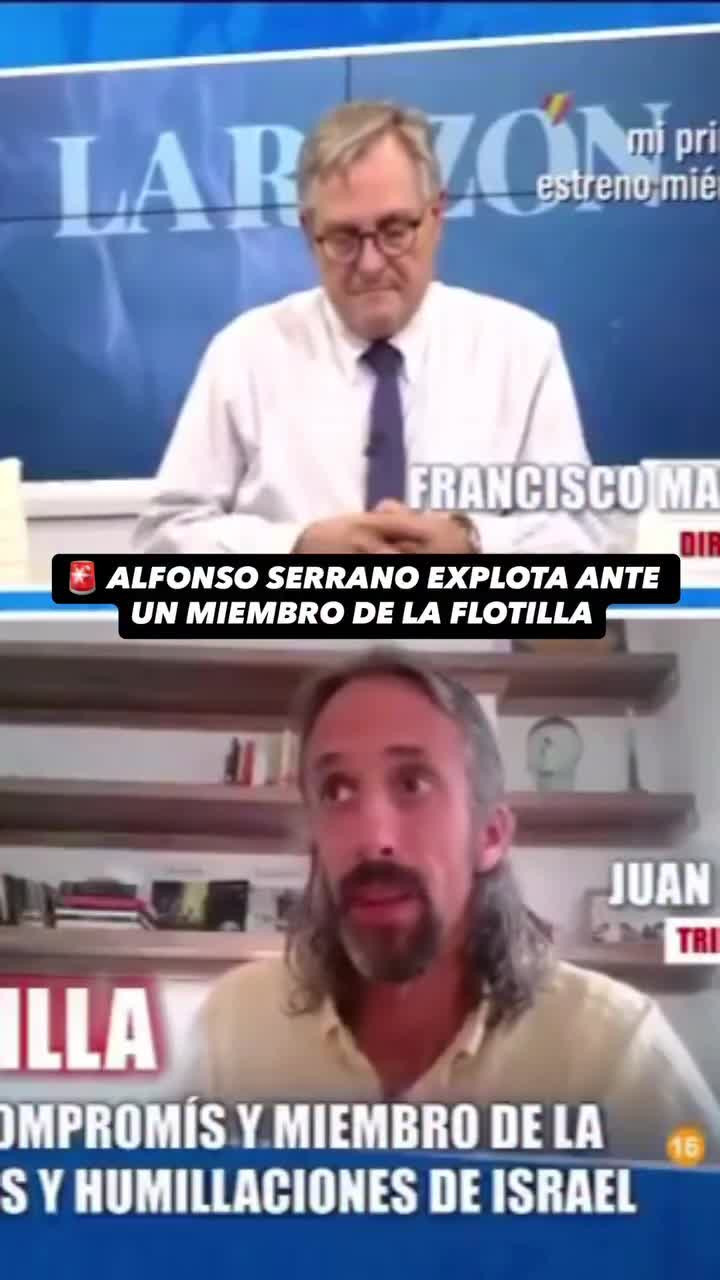 🚨 Alfonso Serrano se enfrenta a un miembro de la Flotilla tras unas indecentes declaraciones en