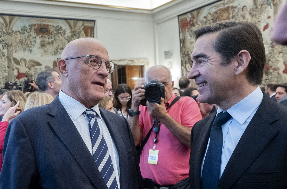 EuropaPress 6232884 presidente bbva carlos torres vila presidente banco sabadell josep oliu