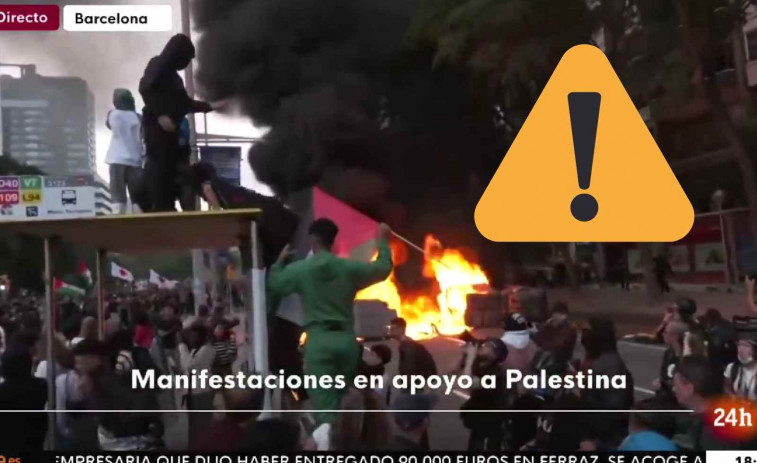 VÍDEO | Manifestants pro Palestina comencen a incendiar contenidors al carrer Tarragona de Barcelona