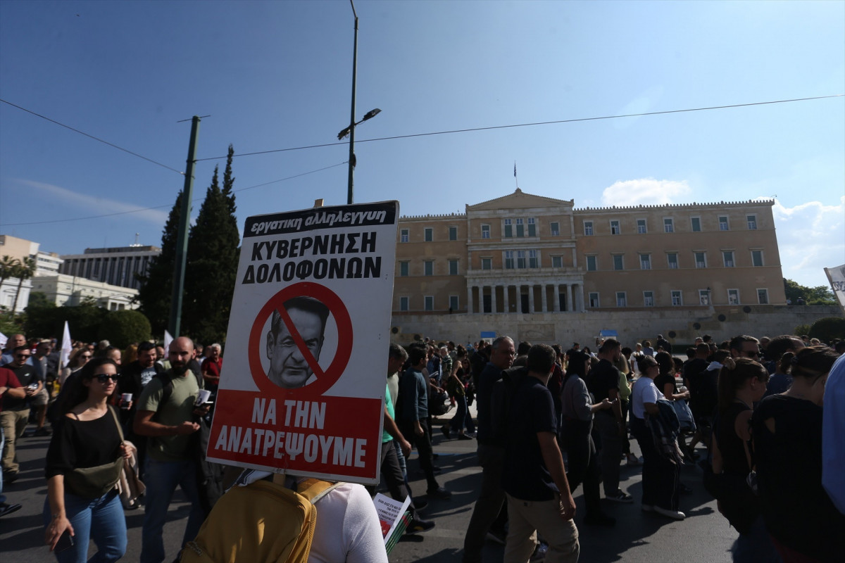 EuropaPress 7030678 october 14 2025 athens greece protesters march through athens today as part