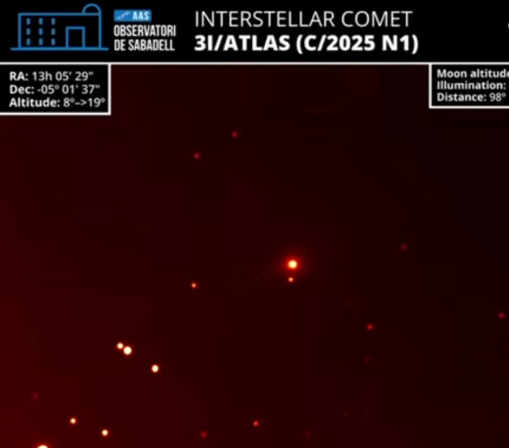 VÍDEO | El misteri 3I/ATLES : un astrònom de Catalunya capta imatges  que exploten la premsa mundial