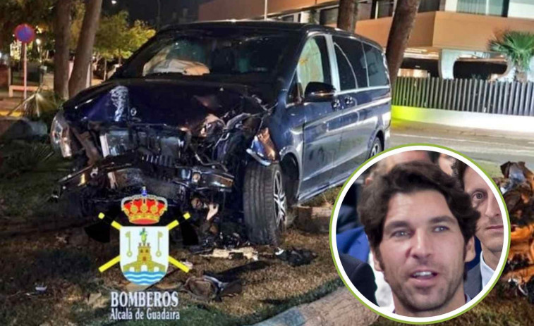 Impactants imatges: Cayetano Rivera estavella la seva furgoneta contra una palmera i se'n va caminant a casa