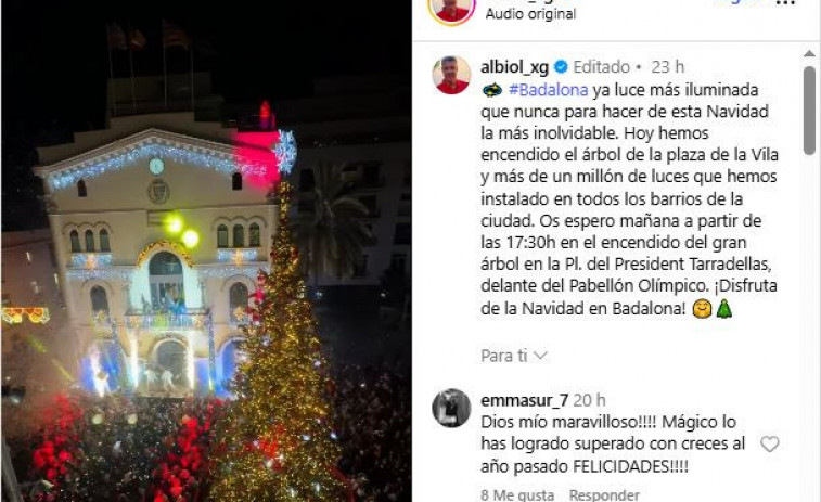 Vídeo | Albiol inaugura la il·luminació nadalenca amb un desplegament rècord