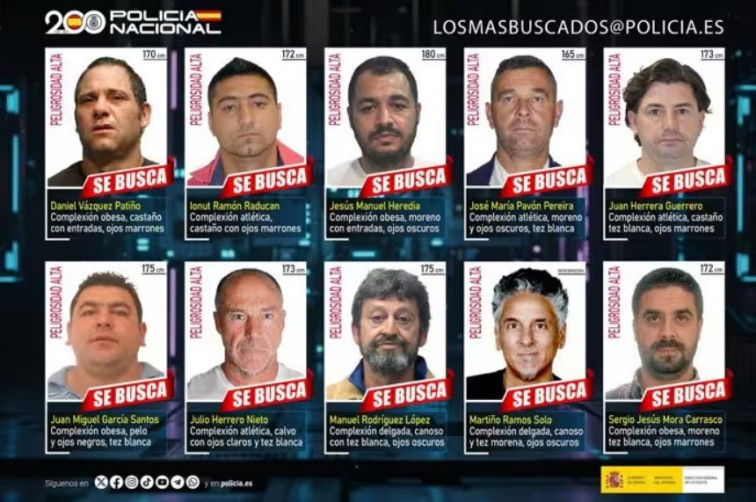 La Policia Nacional publica la llista dels 10 fugitius més buscats d'Espanya