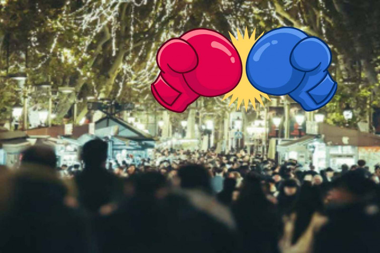 VÍDEO | La baralla més nadalenca de l'any: quatre dones es peguen durant l'encesa de llums a Barcelona
