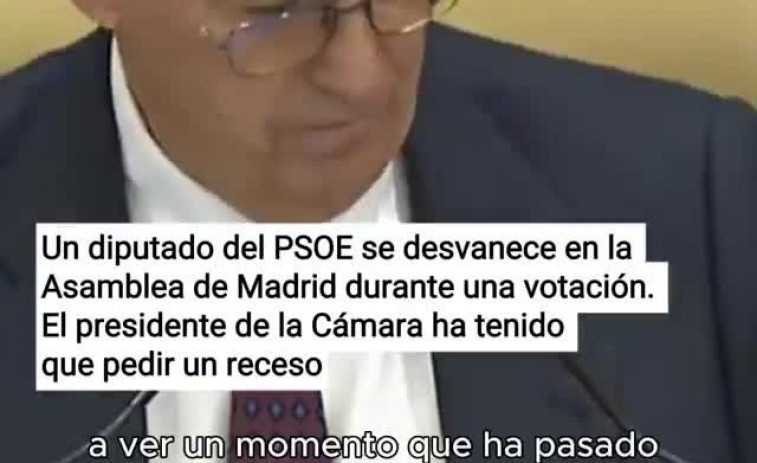 Vídeo: El desmai d'un diputat del PSOE obliga a suspendre el ple de Pressupostos en l'Assemblea de Madrid