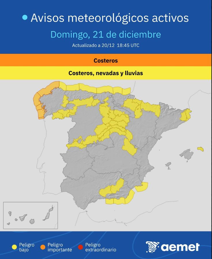 Avisos meterolu00f3gicos activos AEMET