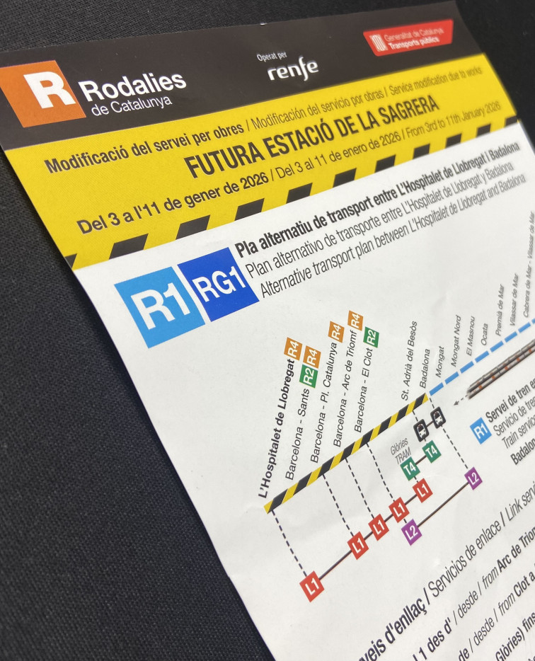 Les obres de la Sagrera tallen les línies R1 i RG1 entre Badalona i l’Hospitalet