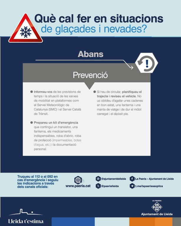 La Paeria prepara un ampli operatiu de Protecció Civil enfront de l'arribada de nevades