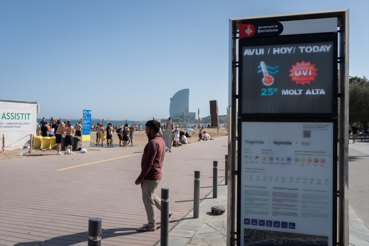 EuropaPress 6124774 aviso calor marquesina 31 julio 2024 barcelona catalunya espana ola calor
