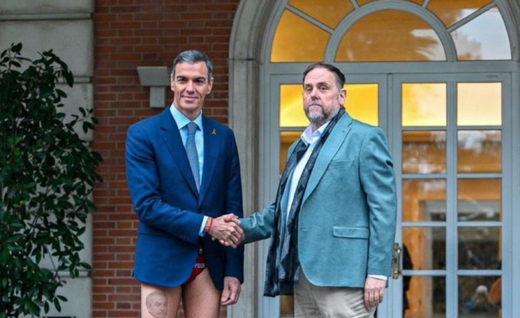 Noves Generacions del PP publica una imatge de IA amb Sánchez amb els pantalons baixats davant Junqueras
