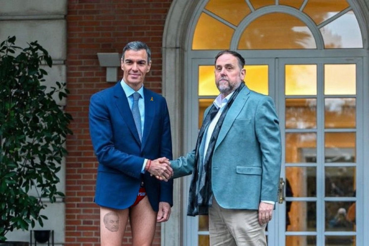 Noves Generacions del PP publica una imatge de IA amb Sánchez amb els pantalons baixats davant Junqueras