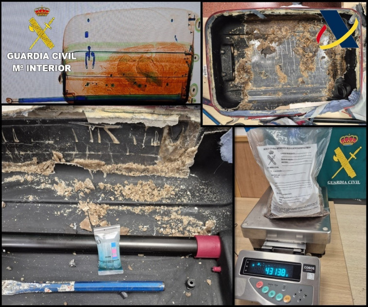 La Guàrdia Civil arresta a un passatger amb quatre quilos de cocaïna integrada en l'estructura del seu equipatge
