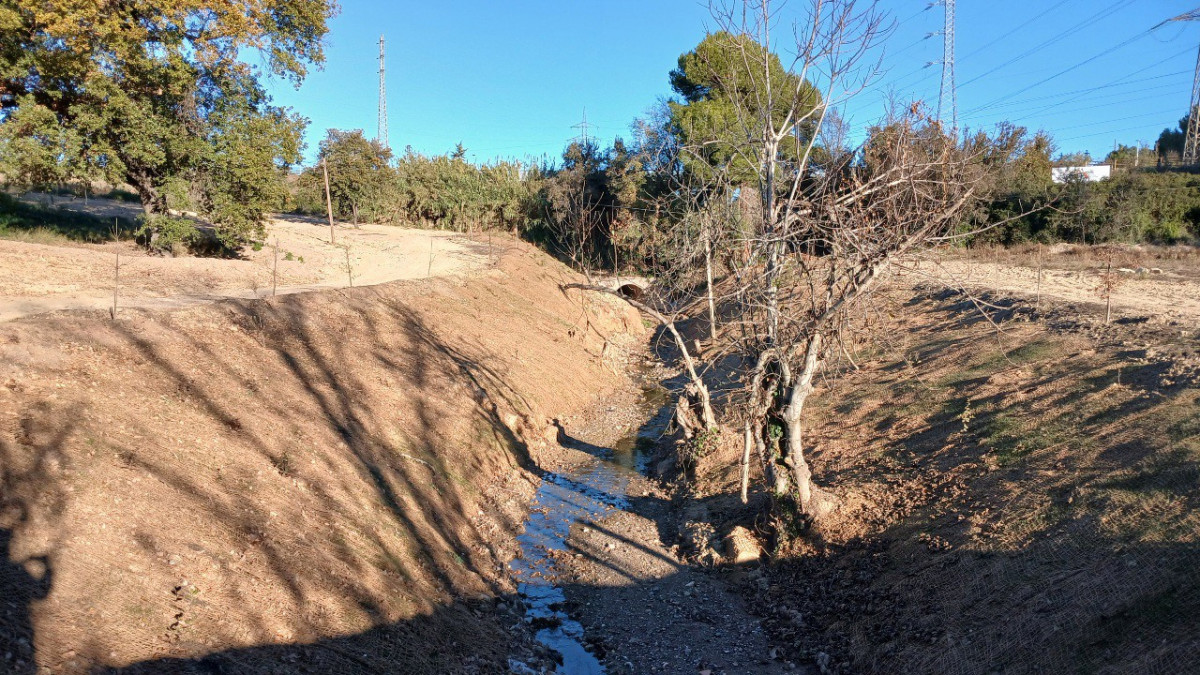 Estado final del torrente de la Grípia, en Terrassa (Barcelona)