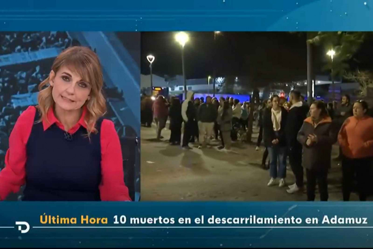 La periodista Lourdes Maldonado durante la conexión de RTVE