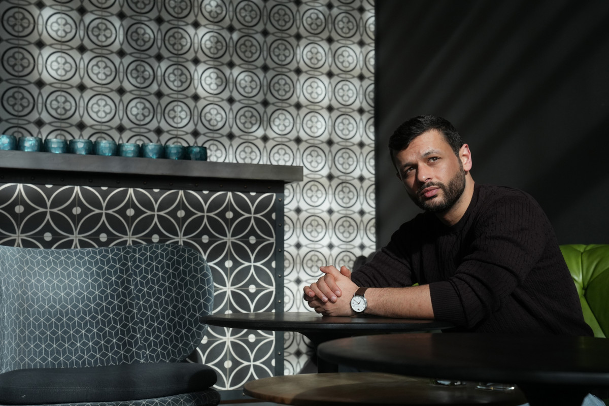 El hijo del preso palestino Marwan Barghouti, Arab Barghouti, en una entrevista de Europa Press.