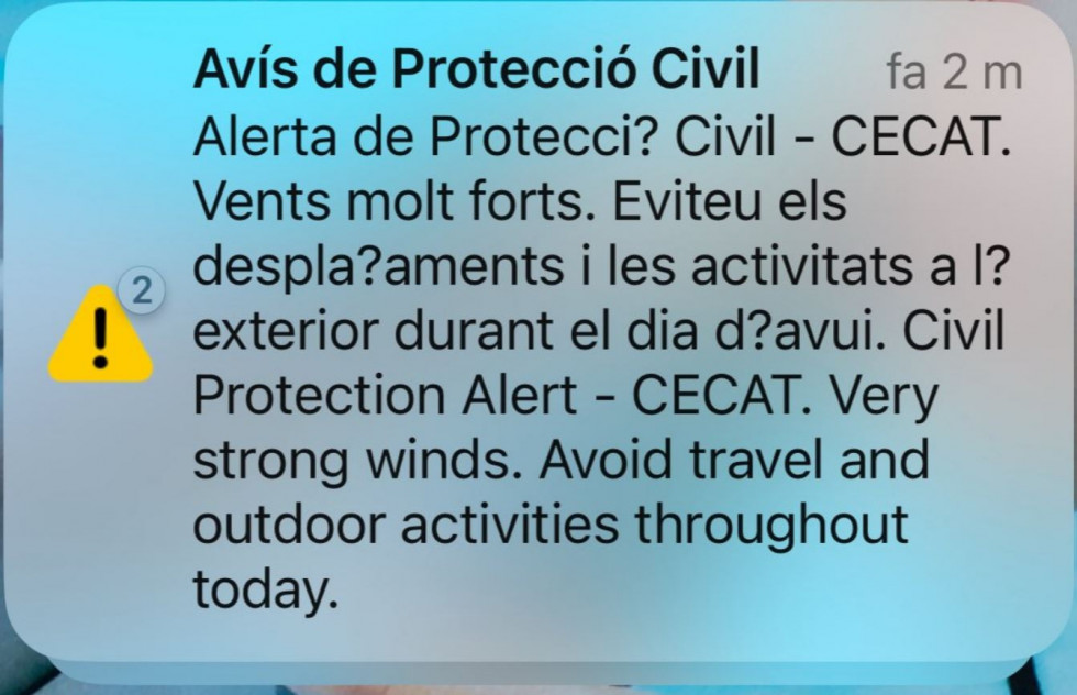 Avís Protecció Civil