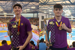 Los sesrovirenses Daniel Sánchez y Guillem Martínez, campeones de la Minicopa de España de Balonmano