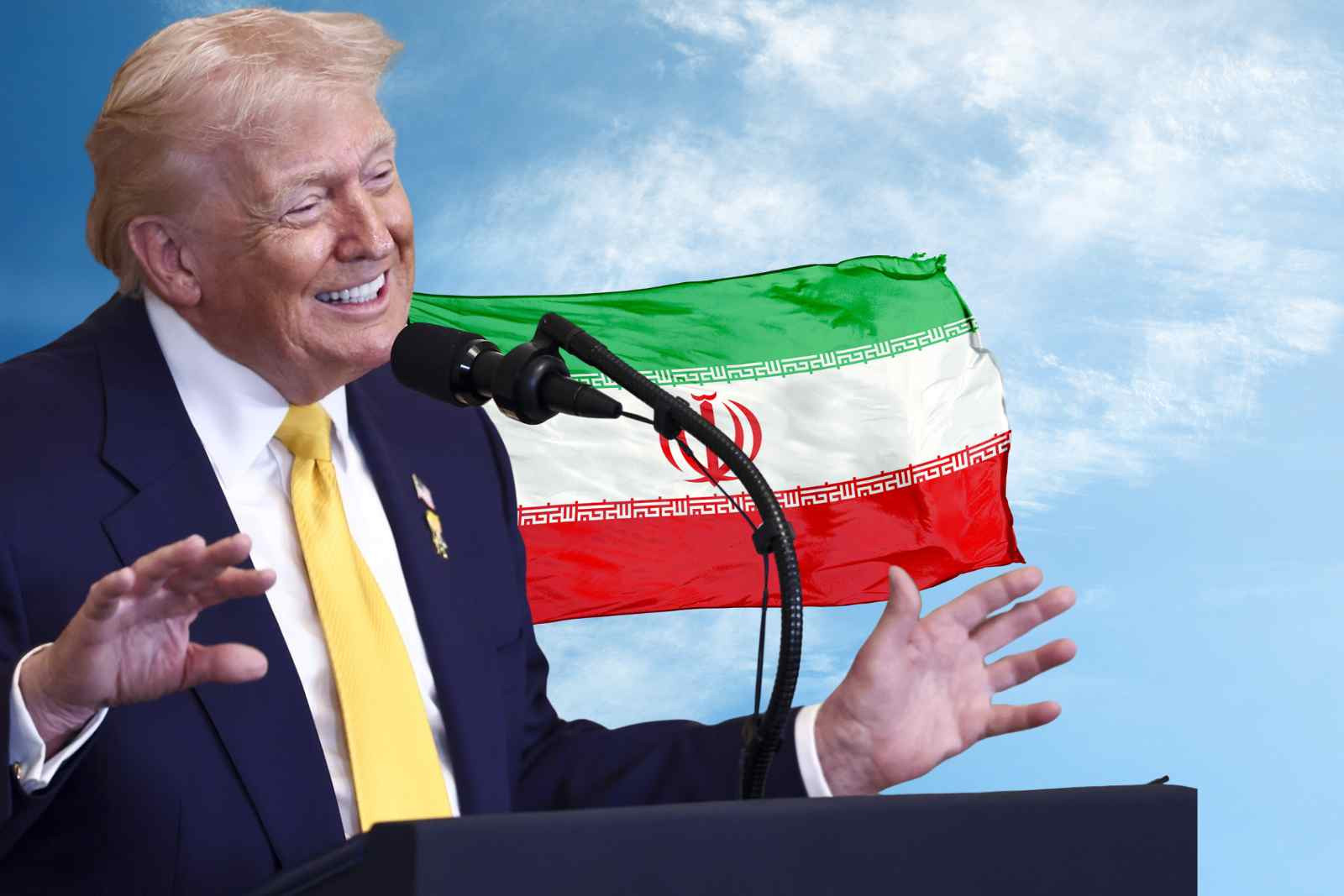Donald Trump, bandera de Irán   CANVA