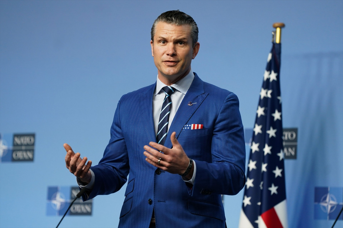 EuropaPress 6517333 brussels feb 13 2025    us secretary of defense pete hegseth speaks at