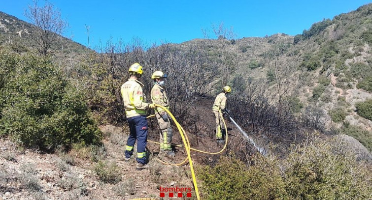 Estabilitzat un incendi de matoll a Berga després d'afectar 1.200 m²