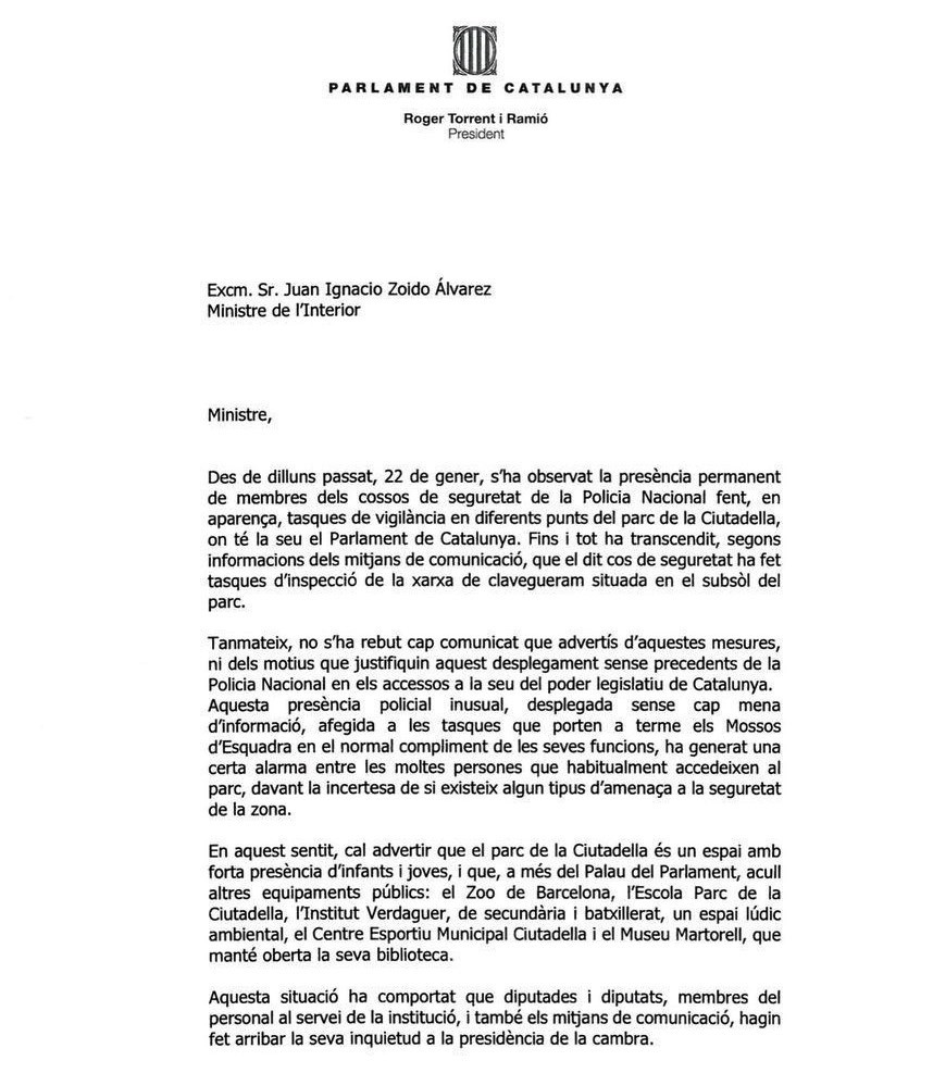 Carta torrent a Zoido 270.118