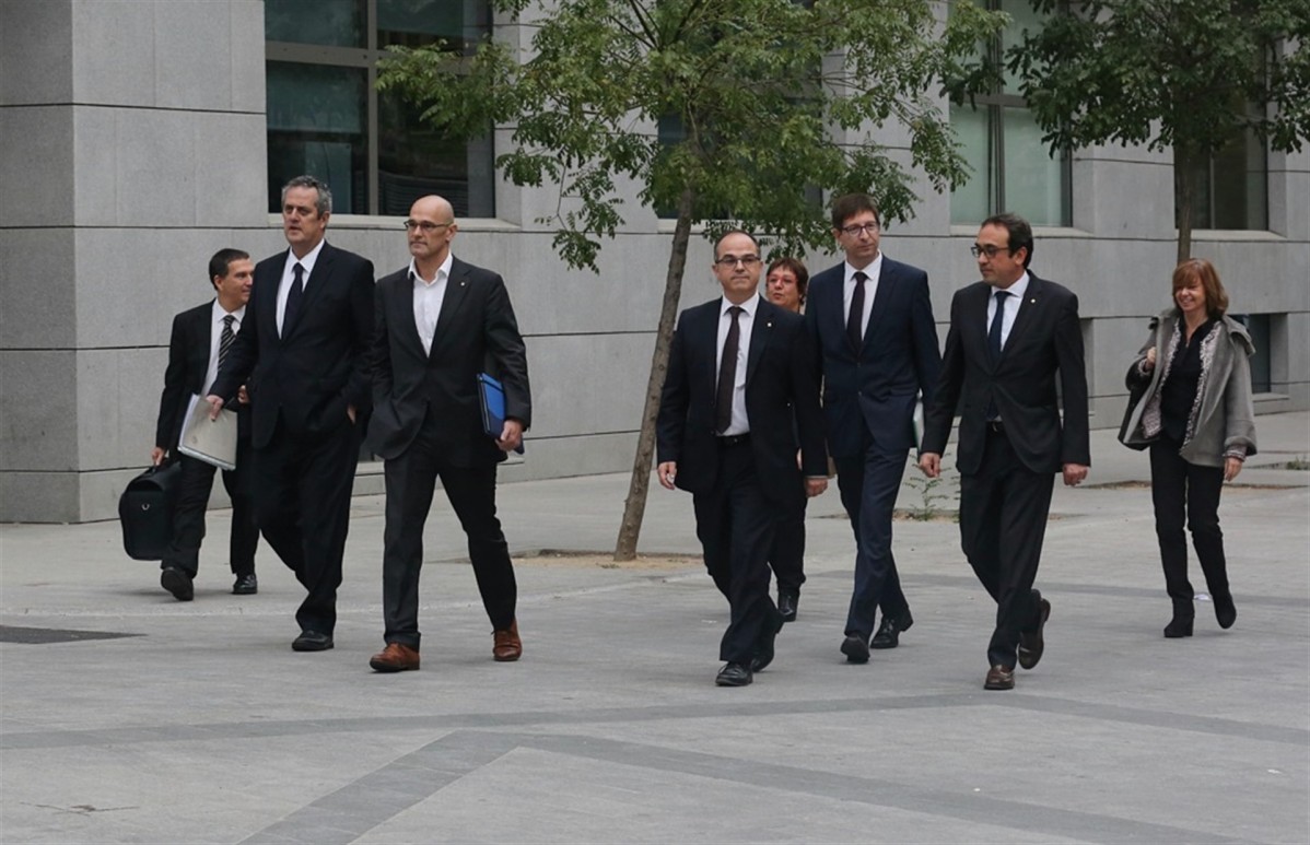 Rull, Forn, Romeva, Turull i Borràs arriben a l'Audiència Nacional per declarar
