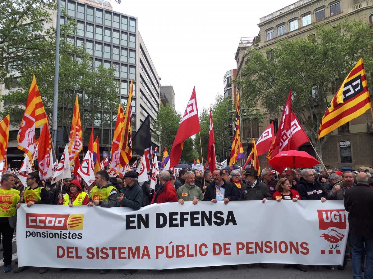 Manifestació en defensa del sistema públic de pensions
