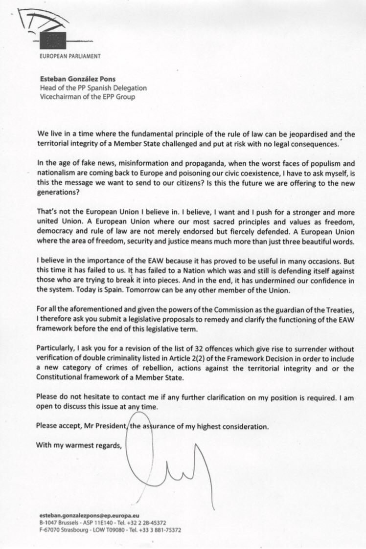 Carta gonzalez pons Juncker 2 16072018