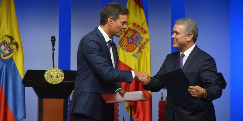 Pedro sanchez amb ivan duc Colòmbia