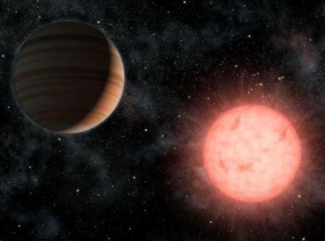 Recreaciu00f3n l'exoplaneta VB10b voltant de la seva estrella
