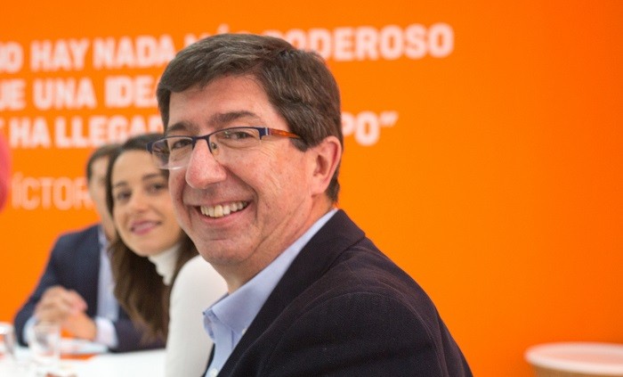 El president de Cs, Albert Rivera, i el portaveu de Cs a Andalucu00eda, Juan Maru00edn