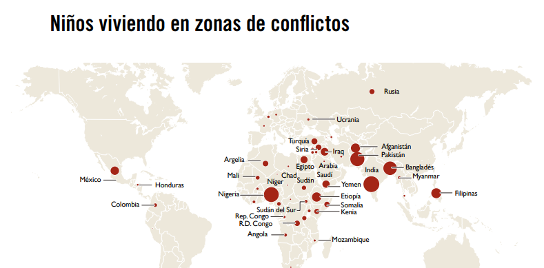 Niu00f1os en zones de conflictes