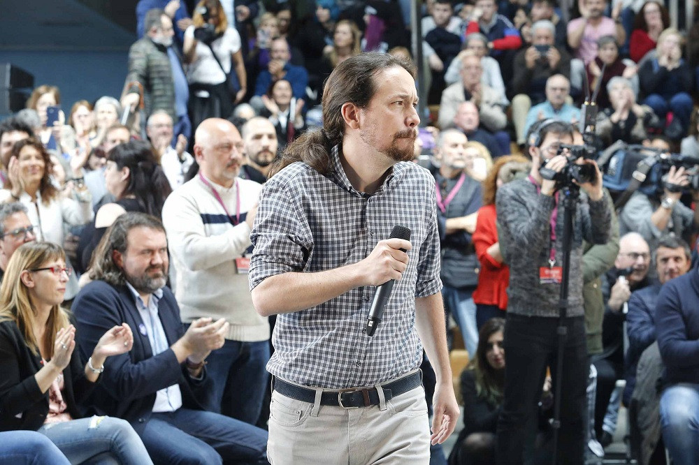 Pablo Iglesias intervé en un míting