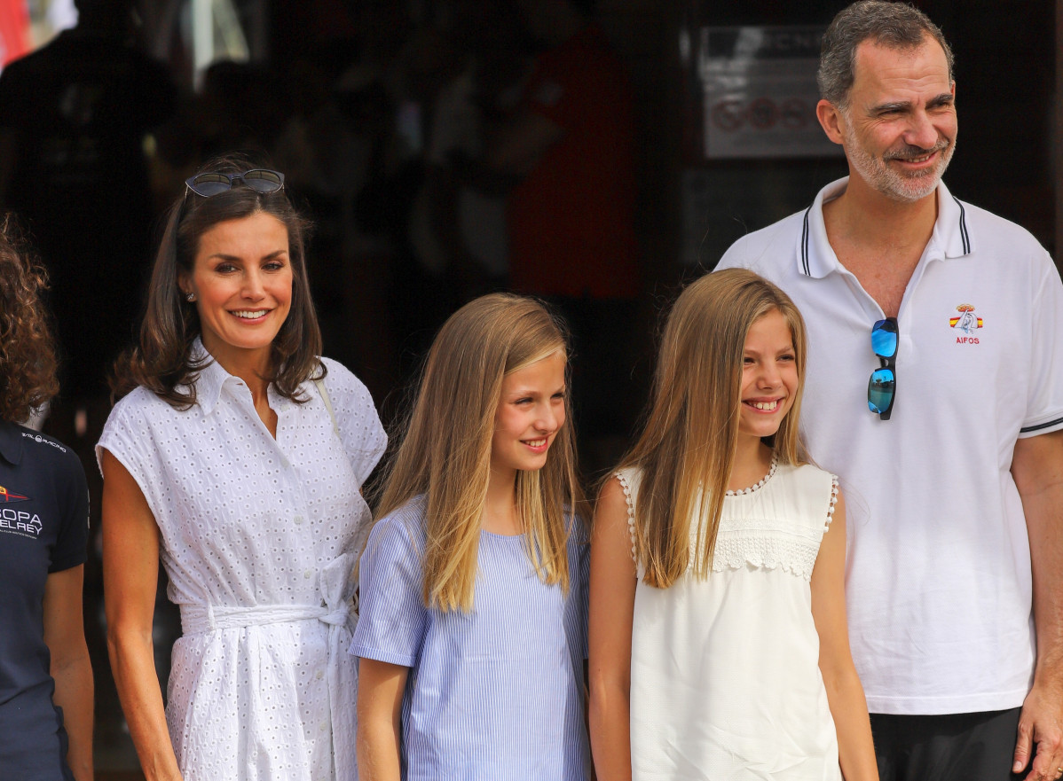 Rei a Mallorca amb la seva família